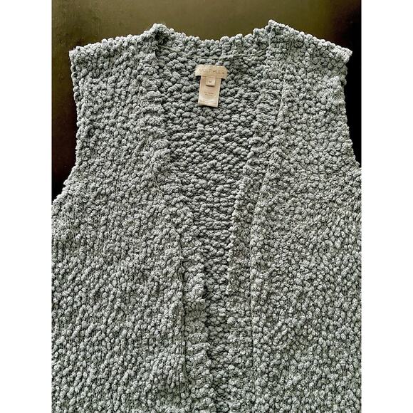 MULTIPLES Long Blue/Green Sherpa Sweater Vest sz M - Picture 6 of 8